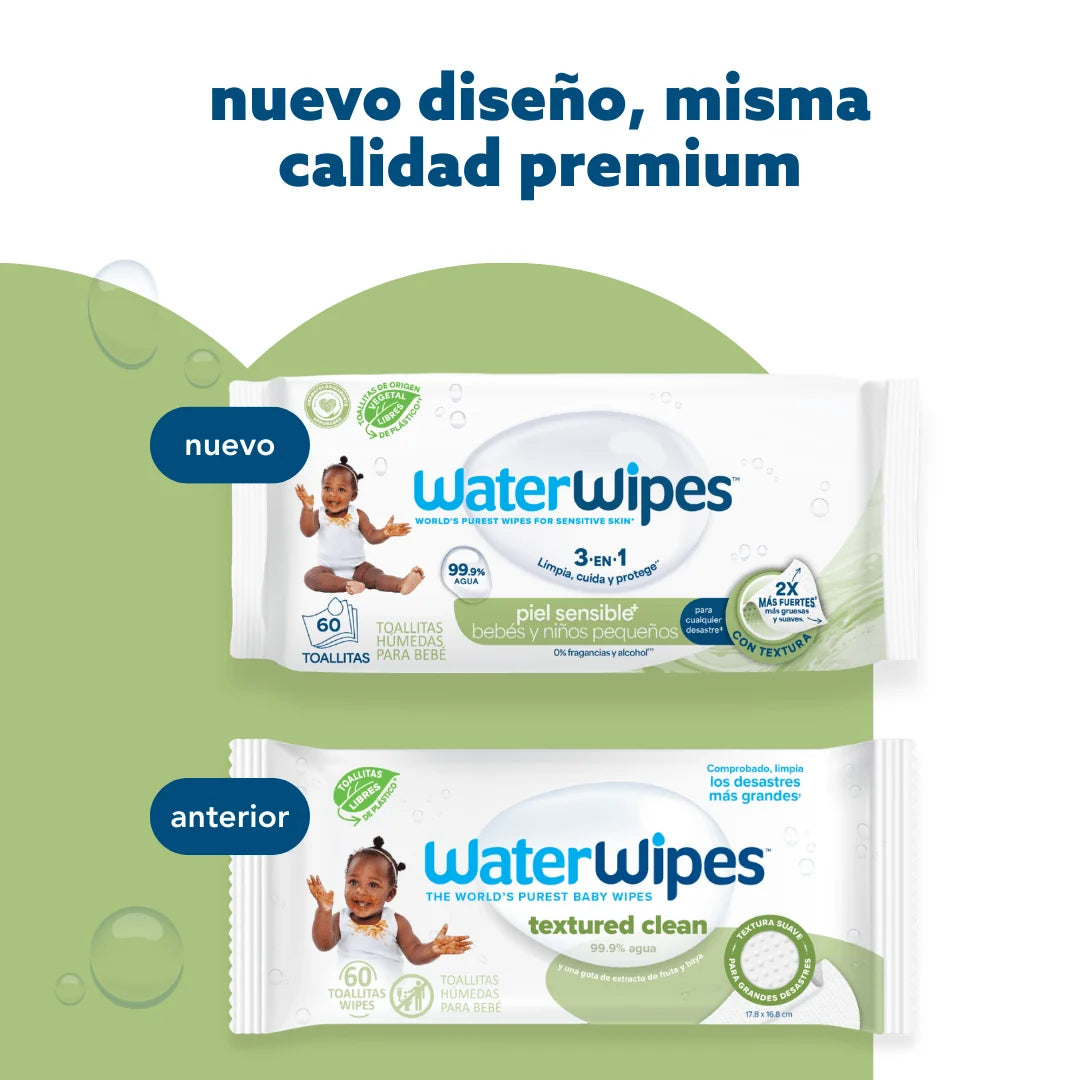 3 paquetes Toallitas húmedas WaterWipes Textured Clean 180unds