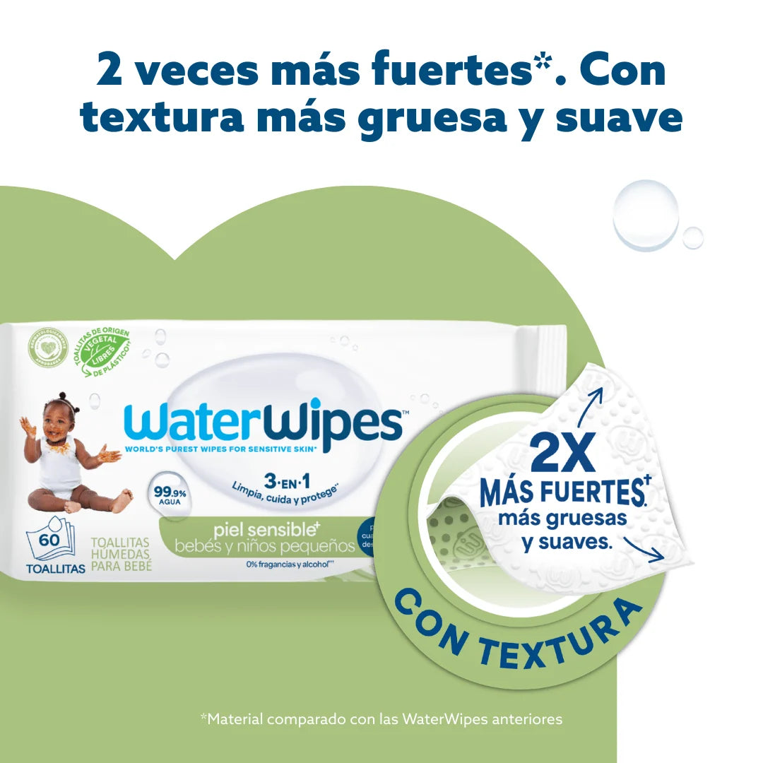3 paquetes Toallitas húmedas WaterWipes Textured Clean 180unds